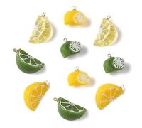 KitBeads 10Pcs 5 Styles Resin Lemon Charms Cute Small Lemon Fruit Charms for Jewelry Making DIY Necklace Earring Bracelet Keychain Craft