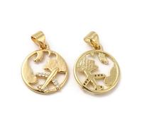 KitBeads 10pcs Cubic Zirconia Earth Charms Clear 18K Gold Plated Airplane Charms CZ Plane Map Travel Charms for Jewelry Making Bracelets Bulk