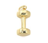 KitBeads 10Pcs Gold Plated Dumbbell Charms Gym Kettlebell Barbell Sport Weight Charms for Jewelry Making Bracelets Necklaces Earrings