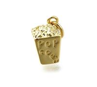 KitBeads 10Pcs Gold Plated Popcorn Charms Brass Dessert Pendant 3D Imitation Food Charm for Jewelry Making Bracelets Necklaces Crafts Bulk
