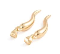 KitBeads 10Pcs Lucky Italian Horn Charm Gold Cornicello Charm Mini Chilli Pepper Charms for Jewellery Making Bracelet Necklace Bulk