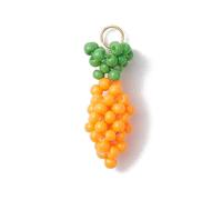 KitBeads 10Pcs Orange Carrot Charms Glass Seed Beaded Vegetable Food Pendants for Bracelets Jewelry Making Earrings Phone Keychains Crafts Bulk