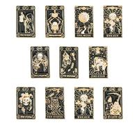KitBeads 11Pcs Assorted Enamel Tarot Card Gothic Divination Brooch Pins