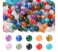 KitBeads 120Pcs 12 Colors 8mm Round Beads Resin Glitter Round Beads for Jewelry Making Bracelets Necklaces Earrings Crafts Bulk