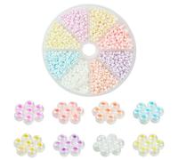KitBeads 1280Pcs 8 Colours 4mm Glass Seed Beads Macaron Opaque Pony Bead Kit Mini Colourful Round Beads Bulk for Jewellery Making Bracelets Necklaces Crafts