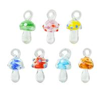 KitBeads 14Pcs 7 Styles Handmade Mushroom Charms Vegetable Lampwork Mushroom Pendant Charm for Bracelets Necklaces Earrings Jewelry Making Crafts Bulk