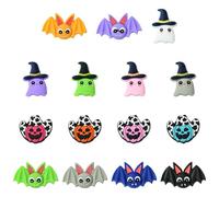 KitBeads 15Pcs Halloween Silicone Beads Ghost Pumpkin Focal Beads Rubber Blooding Sucking Bat Beads for Jewellery Making Keychains Pens Crafts