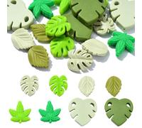 KitBeads 16Pcs 8 Styles Monstera Silicone Beads Rubber Tropical Leaves Beads Maple Leaf Shaped Focal Beads for Jewellery Making Pens Crafts Bracelets Necklace Bulk