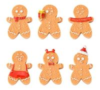 KitBeads 18Pcs 6 Styles Gingerbread Man Cabochons Xmas Food Cookie Opaque Resin Christmas Cabochons for Crafts Scrapbooking Phone Cases Home Decor