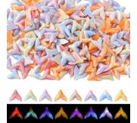 KitBeads 200Pcs Mixed Colours Fishtail Shape Resin Cabochons Luminous Ocean Tail Sea Animals Cabochons for Jewellery Making Necklace Scrapbooking Crafts Supplies