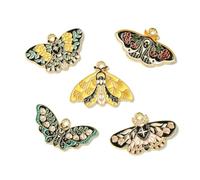 KitBeads 20Pcs 5 Styles Enamel Butterfly Charms Spring Flower Insect Charm Colorful Luna Moth Charms for Jewellery Making Necklace Bracelets Crafts Bulk