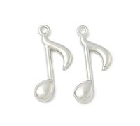 KitBeads 20Pcs Brass Music Note Charms Antique Silvery Musical Note Charms for Jewelry Making Necklaces Bracelets Earrings Crafts Bulk