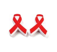 KitBeads 20Pcs Red Ribbon Silicone Beads Breast Cancer Awareness Beads Accessories Cancer Ribbon Beads for Pens Keychains Making Bracelets Crafts Bulk