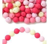 KitBeads 232pcs Random 16mm Hot Pink Bubblegum Beads Chunky Large Acrylic Round Bead for Bracelets Jewellery Making Pens Keychains Bulk