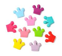 KitBeads 25Pcs Random Crown Silicone Focal Beads Colourful King Queen Crown Beads for Pens Keychains Bracelets Jewellery Making Crafts