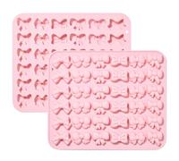 KitBeads 2Pcs Bow Shaped Cake Molds Pink Mini Butterfly Silicone Moulds Handmade Bow Tie Fondant Molds for Baking Candle Soaps Crafts Decorations