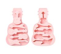 KitBeads 2Pcs Guitar Silicone Moulds Pink 3D Musical Instrument Fondant Chocolate Moulds for Resin Baking Candle Soaps Crafts Decorations