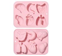 KitBeads 2Pcs Human Organ Silicone Molds Halloween Brain Lung Heart Cake Molds Pink Organ Shaped Molds for Baking Soaps Dessert Crafts Decorations