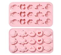 KitBeads 2Pcs Pink Valentine's Day Molds 3D Drink Lip Shaped Molds Mouth Candy Donut Heart Silicone Molds for Baking Cake DIY Freshie Soap Crafts