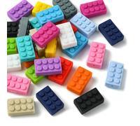 KitBeads 30Pcs 15 Styles Rectangle Silicone Beads Building Block Beads Colourful Toy Brick Shaped Rectangle Focal Beads for Jewellery Making Keychains Pens Crafts Bulk