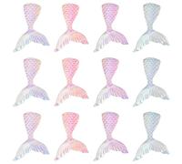 KitBeads 30Pcs 4 Styles Fish Tail Flatback Cabochons Resin Ocean Cabochons Luminous Mermaid Cabochons Glow in Dark for Jewellery Making Craft Decorations