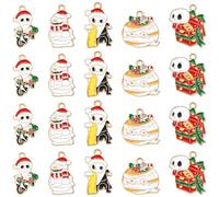 KitBeads 30Pcs 5 Styles Mummy Skull Charms Red Hat Gothic Charms Enamel Pumpkin Zombie Charms for Jewellery Making Bracelets Necklaces Crafts Bulk