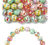 KitBeads 35Pcs 15mm Fruit Round Beads 7 Styles Acrylic Bubblegum Beads UV Plated Fruit Chunky Beads for Pens Jewellery Keychains Making Bracelets Bulk