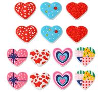 KitBeads 35pcs Silicone Heart Beads 5 Styles Pattern Romantic Love Beads Rubber Cute Heart Shaped Focal Beads for Jewellery Making Pens Crafts Bulk