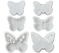 KitBeads 3Pcs 3 Styles Butterfly Candle Moulds White Flower Butterfly Shaped Silicone Moulds for Home Scented Candle Making Cake Decoration
