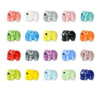 KitBeads 40Pcs 20 Colours Ceramic Elephant Beads Handmade Printed Animal Beads Elephant Porcelain Beads for Jewellery Making Bracelets Earrings Crafts Bulk