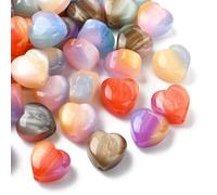 KitBeads 40Pcs Random Gradient Love Heart Beads Opaque Glitter Resin Heart Beads for Jewellery Making Bracelets Earrings Necklaces Crafts