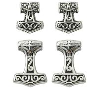 KitBeads 4Pcs 2 Styles Stainless Steel Thor Hammer Charms Antique Viking Weapon Tool Charms for Crafts Necklaces Earrings Bracelets Jewellery Making