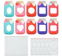 KitBeads 50Pcs Mixed Colours Drift Bottle Greeting Cards with Window Jar Shape Cards for Anniversary Wedding Birthday Christmas Exchange Holiday Party Favours