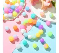 KitBeads 56pcs 28 Colours Luminous Silicone Beads Glow in The Dark Hexagon Geometric Beads Round Ball Focal Beads for Crafts Keychains Jewellery Making