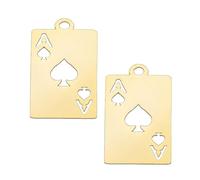 KitBeads 5Pcs Playing Card Charms Bronze Hollow Ace Of Hearts Card Charms for Bracelets Necklaces Earrings Keychains Jewelry Making Crafts