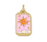 KitBeads 5Pcs Tarot Card Charms Pink Celestial Rectangle Sun Evil Eye Charms for Jewelry Making Necklaces Earrings Bracelets Crafts