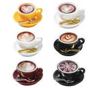 KitBeads 65Pcs 13 Styles Miniature Coffee Cup Ornaments Tiny Spoon Drink Coffee Mug Figurines for Micro Landscape Home Dollhouse Accessories