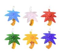 KitBeads 6Pcs Coconut Tree Glass Charms Handmade Lampwork Summer Beach Tropical Tree Charms for Jewellery Making Necklaces Bracelets Earrings