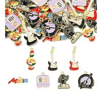 KitBeads 70Pcs 7 Styles Musical Instrument Charms Enamel Guitar Music Note Charms for Jewelry Making Bracelets Earrings Necklaces Crafts