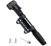 KITBEST Mini Bike Pump, 11‘’ Portable Hand Bicycle Pump with Frame Mount - Fast Tyre Inflation Universal Presta, Schrader and Dunlop Valves. Suitable for All Bikes - Road Mountain BMX