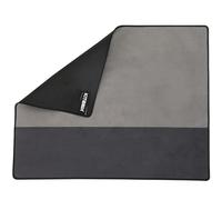 KITBRIX Outdoor Changing & Sitting Mat - Soft Microfibre with Waterproof Rubber Base - Foldable Wild Swimming Changing Mat for Wetsuit, Surf, Triathlon Transition, Cold Water Swimming - Grey/Black