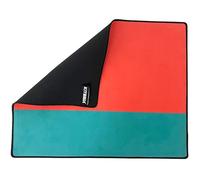 KITBRIX Outdoor Changing & Sitting Mat - Soft Microfibre with Waterproof Rubber Base - Foldable Wild Swimming Changing Mat for Wetsuit, Surf, Triathlon Transition, Cold Water Swimming - Orange/Teal