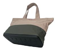 KitBrix ToteBrix Tote Bag with Zip & Solid Waterproof Base - Laptop Pocket, Phone Pocket, Luggage Handle Sleeve - Large Shoulder Bag & Shopper Bag - Large Tote Bags for Women with Zip (Sand/Sage)