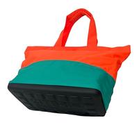 KitBrix ToteBrix Tote Bag with Zip & Solid Waterproof Base - Laptop Pocket, Phone Pocket, Luggage Handle Sleeve - Large Shoulder Bag & Shopper Bag - Large Tote Bags for Women with Zip (Tangerine/Lime)