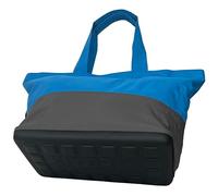 KitBrix ToteBrix Tote Bag with Zip & Solid Waterproof Base - Laptop Pocket, Phone Pocket, Luggage Handle Sleeve - Large Shoulder Bag & Shopper Bag - Large Tote Bags for Women with Zip (Azul/Charcoal)