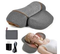 KITCADA 3-in-1 Rechargeable Neck Massager Pillow with Heat, Vibration & Traction, Deep Tissue Pain Relief, Neck Hump Corrector & Cervical Support for Home Office Travel