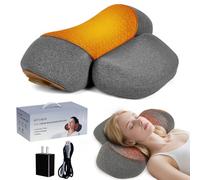 KITCADA Neck Massager Pillow - 3-in-1 Neck Pillow with Battery, Travel Neck Massager Pillow for Shoulder Pain Relief, Deep Tissue Pain Relief with Heat and Stretching, Neck Hump Corrector for Women