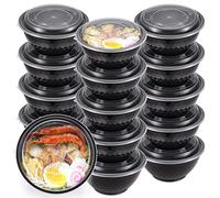 Kitch’nMore 36oz Extra-Thick Meal Prep Bowls with Lids, Plastic Containers with Clear Covers for Noodles, Poke Bowl, Salad, Soup - Freezer, Microwave & Dishwasher-Safe (30Pack)