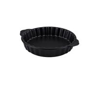 Kitchen 360ML Double Ear Creative Circular Ceramic Baking Plate for and Roasting Steak Cooking(Black)