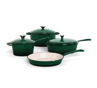 Kitchen Academy, Enameled Cast Iron Cookware Set, 7 PCS Set of Dutch Ovens